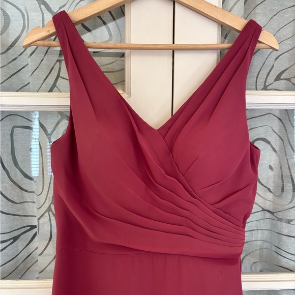 Azazie raspberry red bridesmaid sleeveless maxi dress - Picture 3 of 12